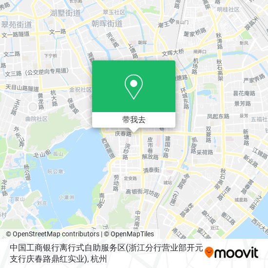 中国工商银行离行式自助服务区(浙江分行营业部开元支行庆春路鼎红实业)地图
