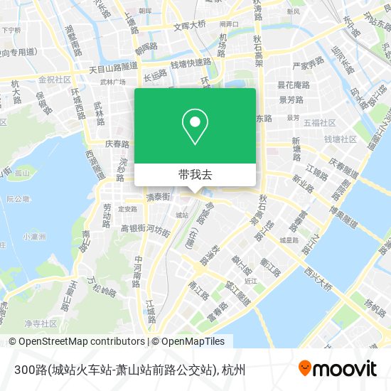 300路(城站火车站-萧山站前路公交站)地图