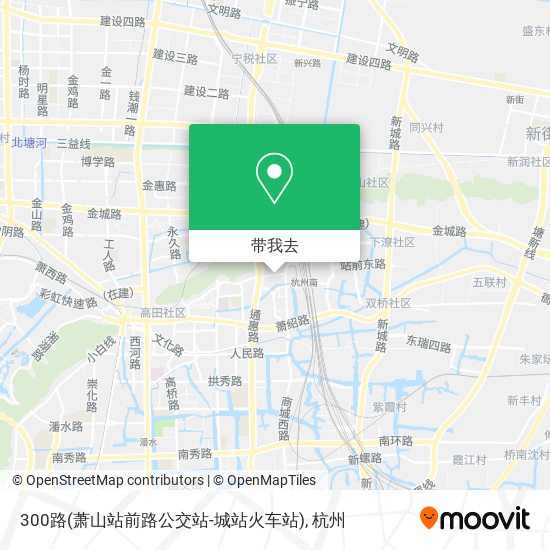 300路(萧山站前路公交站-城站火车站)地图