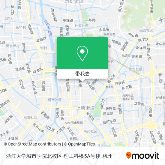 浙江大学城市学院北校区-理工科楼5A号楼地图