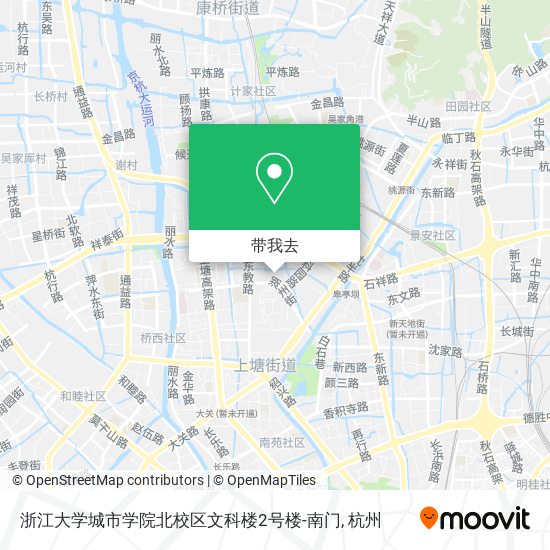 浙江大学城市学院北校区文科楼2号楼-南门地图
