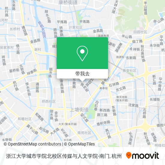 浙江大学城市学院北校区传媒与人文学院-南门地图