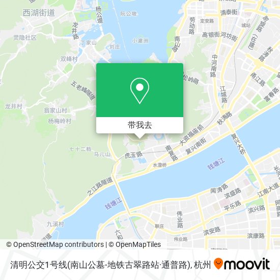 清明公交1号线(南山公墓-地铁古翠路站·通普路)地图