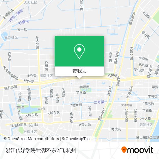 浙江传媒学院生活区-东2门地图