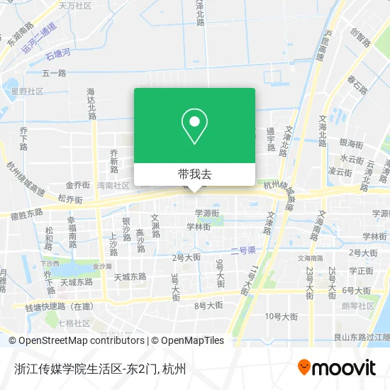 浙江传媒学院生活区-东2门地图
