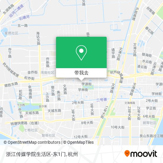 浙江传媒学院生活区-东1门地图