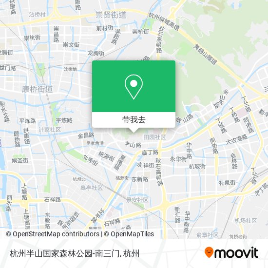 杭州半山国家森林公园-南三门地图