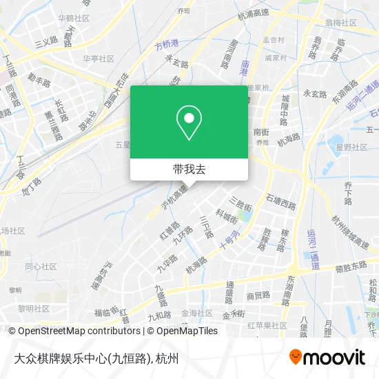 大众棋牌娱乐中心(九恒路)地图