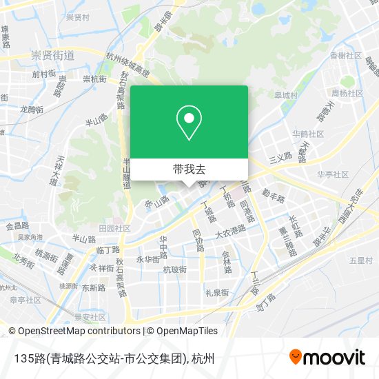 135路(青城路公交站-市公交集团)地图