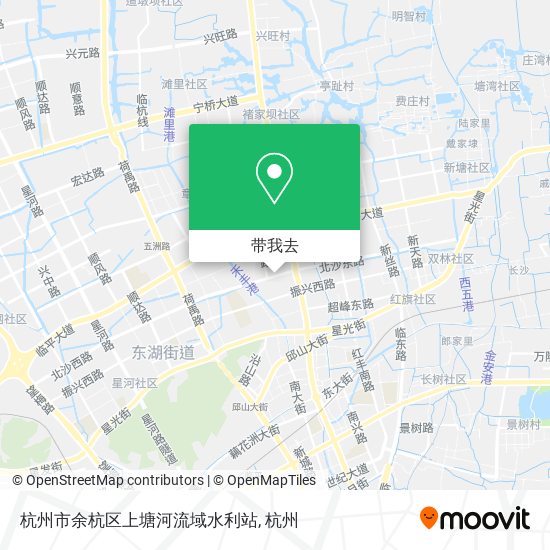 杭州市余杭区上塘河流域水利站地图