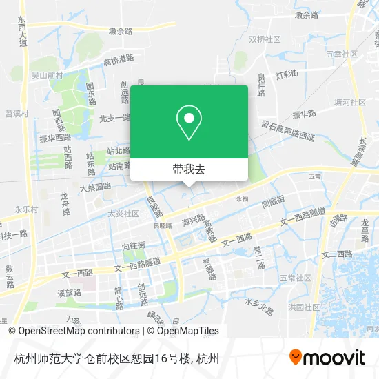 杭州师范大学仓前校区恕园16号楼地图