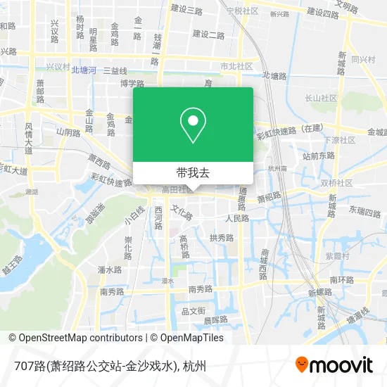 707路(萧绍路公交站-金沙戏水)地图
