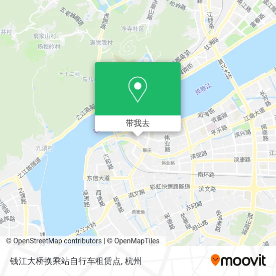 钱江大桥换乘站自行车租赁点地图
