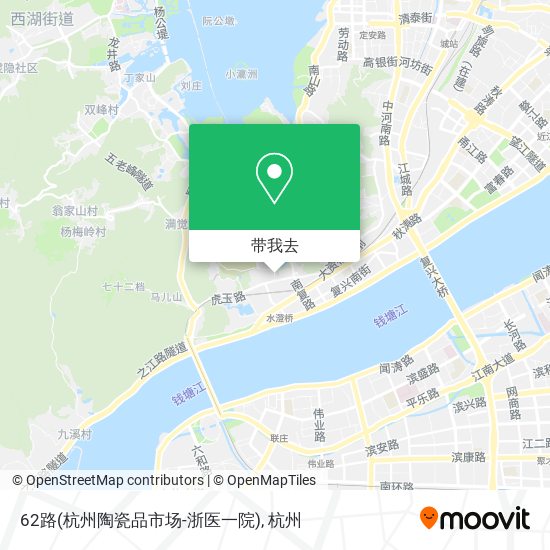62路(杭州陶瓷品市场-浙医一院)地图