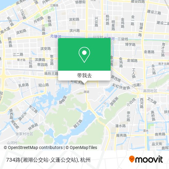 734路(湘湖公交站-义蓬公交站)地图