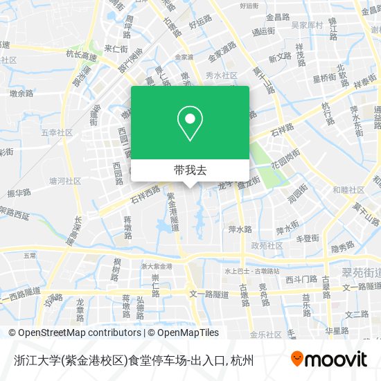 浙江大学(紫金港校区)食堂停车场-出入口地图