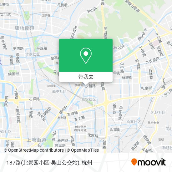 187路(北景园小区-吴山公交站)地图