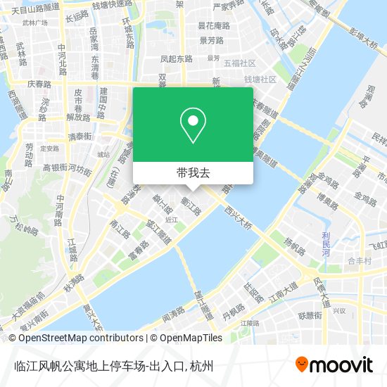 临江风帆公寓地上停车场-出入口地图