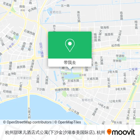 杭州甜咪儿酒店式公寓(下沙金沙湖泰美国际店)地图