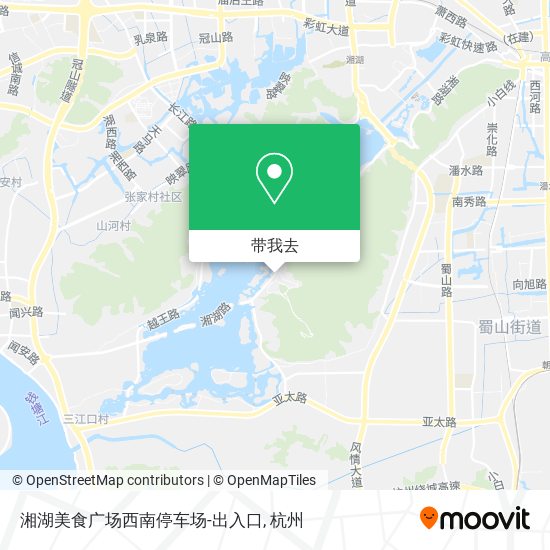 湘湖美食广场西南停车场-出入口地图