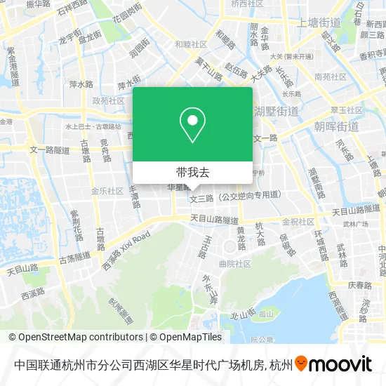 中国联通杭州市分公司西湖区华星时代广场机房地图
