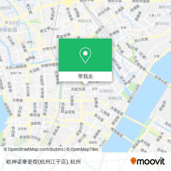 欧神诺奢瓷馆(杭州江干店)地图