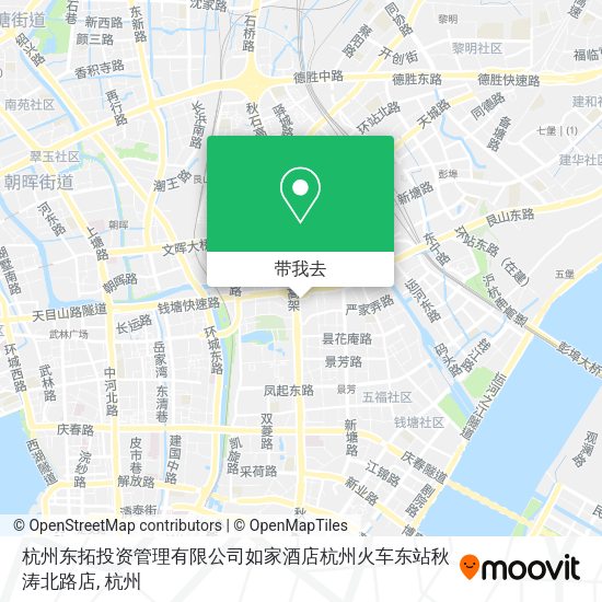 杭州东拓投资管理有限公司如家酒店杭州火车东站秋涛北路店地图
