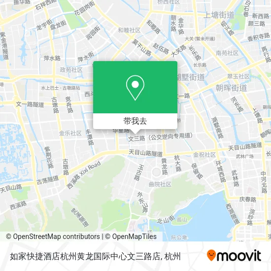如家快捷酒店杭州黄龙国际中心文三路店地图
