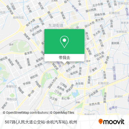 507路(人民大道公交站-余杭汽车站)地图