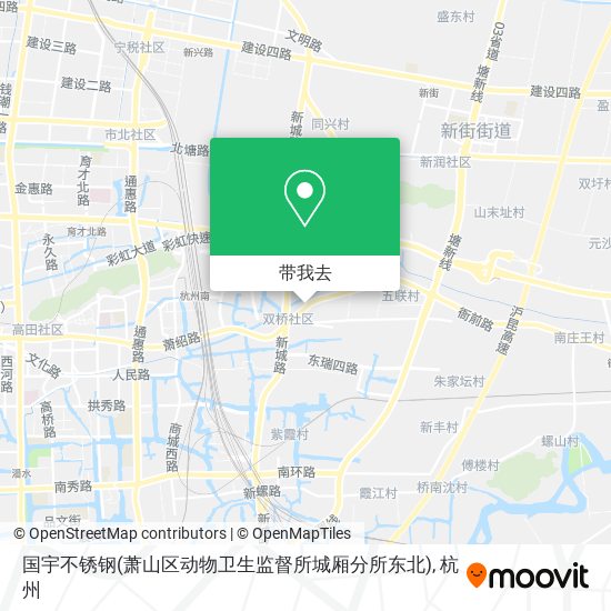 国宇不锈钢(萧山区动物卫生监督所城厢分所东北)地图