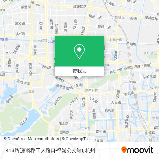 413路(萧棉路工人路口-径游公交站)地图