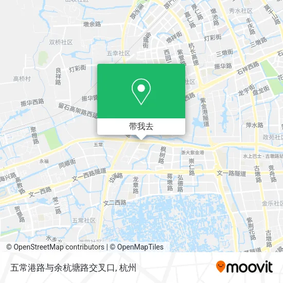 五常港路与余杭塘路交叉口地图