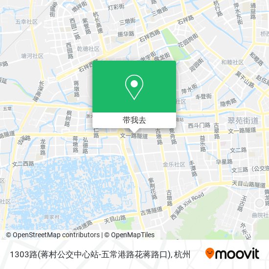 1303路(蒋村公交中心站-五常港路花蒋路口)地图