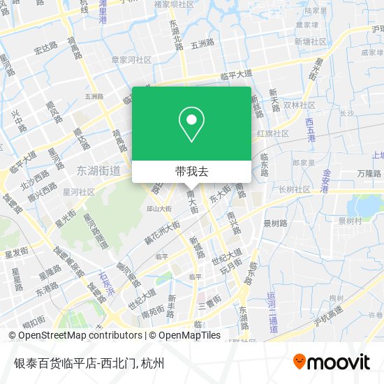 银泰百货临平店-西北门地图