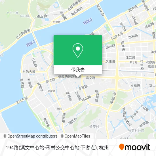 194路(滨文中心站-蒋村公交中心站·下客点)地图