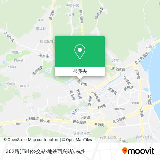 362路(庙山公交站-地铁西兴站)地图