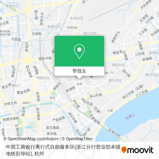 中国工商银行离行式自助服务区(浙江分行营业部本级地铁彭埠站)地图