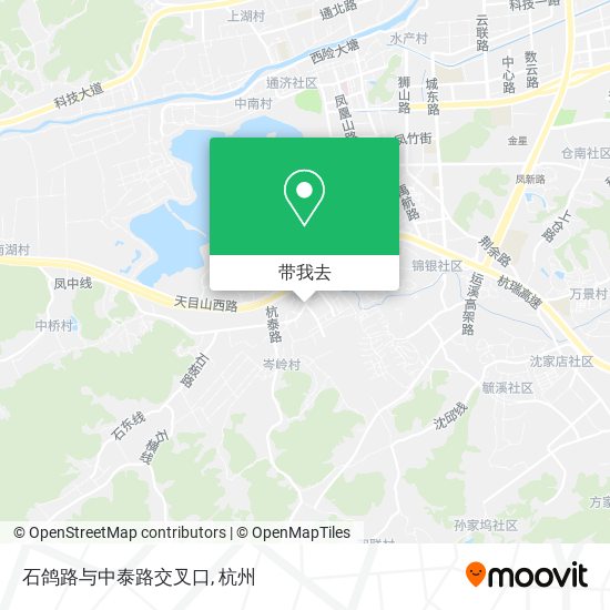 石鸽路与中泰路交叉口地图