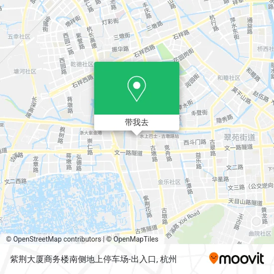 紫荆大厦商务楼南侧地上停车场-出入口地图