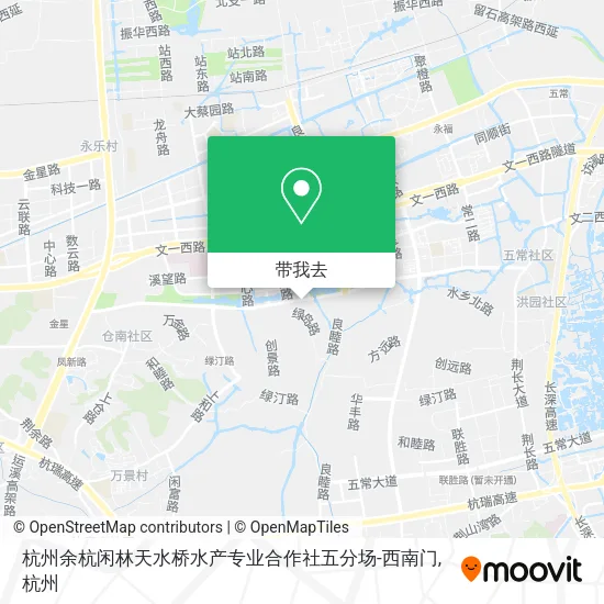 杭州余杭闲林天水桥水产专业合作社五分场-西南门地图