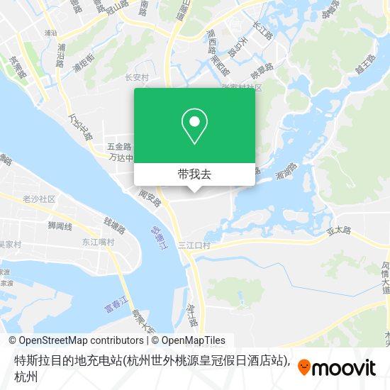 特斯拉目的地充电站(杭州世外桃源皇冠假日酒店站)地图