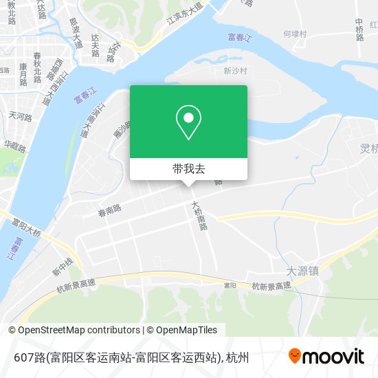 607路(富阳区客运南站-富阳区客运西站)地图