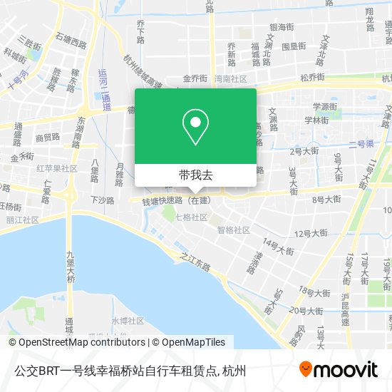 公交BRT一号线幸福桥站自行车租赁点地图