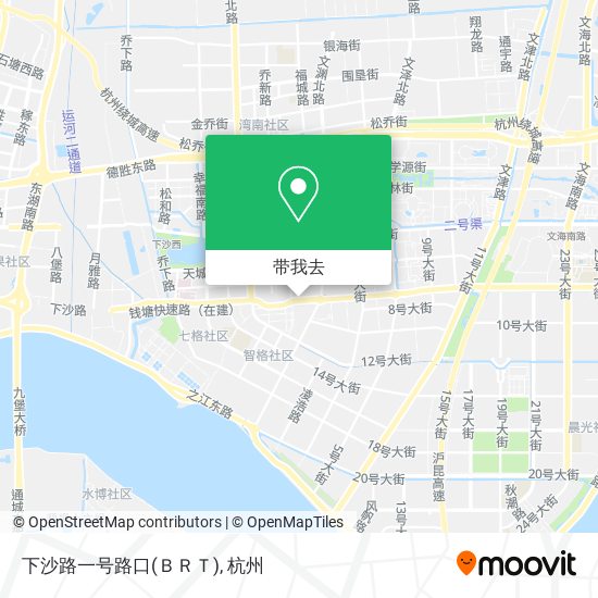 下沙路一号路口(ＢＲＴ)地图