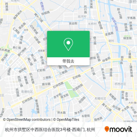 杭州市拱墅区中西医结合医院3号楼-西南门地图