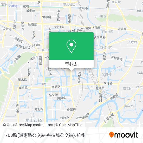 708路(通惠路公交站-科技城公交站)地图