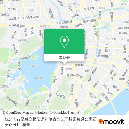 杭州步行至独立摄影师的复古文艺理想家普通公寓延安路分店地图