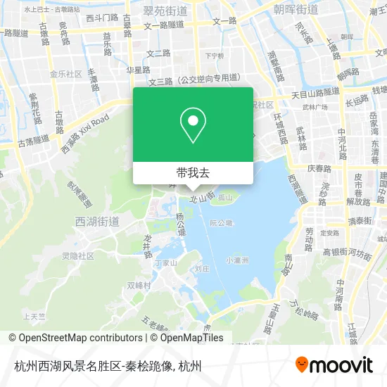 杭州西湖风景名胜区-秦桧跪像地图
