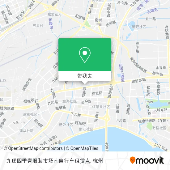 九堡四季青服装市场南自行车租赁点地图