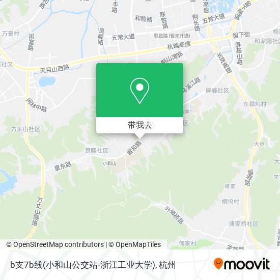 b支7b线(小和山公交站-浙江工业大学)地图